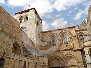 JERUSALEM, ISRAEL. Facade of Church of the Resurrection