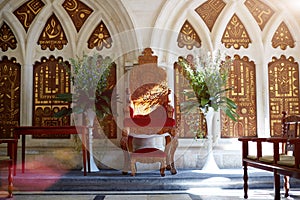 JERUSALEM, ISRAEL - FEBRUARY The prayer hall of Yochanan ben Zakai Synagogue, one Four Sephardic Synagogues complex, on in .