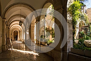 Jerusalem, Israel, Middle East, May 2018. Pontius Pilate`s Yard