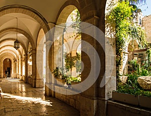 Jerusalem, Israel, Middle East, May 2018. Pontius Pilate`s Yard