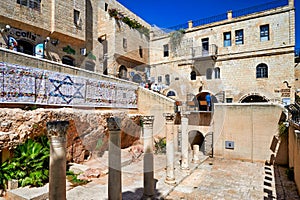 Jerusalem Israel. Roman columns in jewish quarter