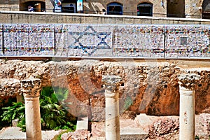 Jerusalem Israel. Roman columns in jewish quarter