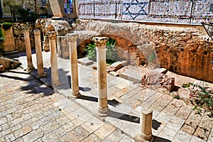 Jerusalem Israel. Roman columns in jewish quarter