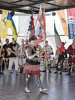 Rewarding the Knight - Winner at the festival `Knights of Jerusalem` in Jerusalem, Israel.