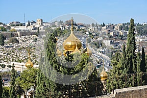 Jerusalem Old City with Mount of Olives