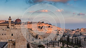 Jerusalem Old City at sunset