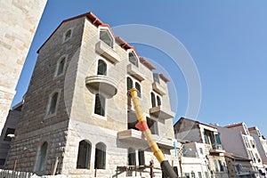 Jerusalem stone facade on Restored building in Jerusalem, Israel