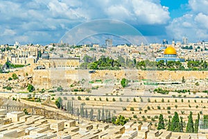 Jerusalem viewed from the mount of olives, Israel