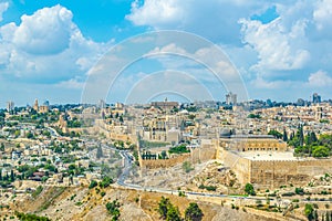 Jerusalem viewed from the mount of olives, Israel