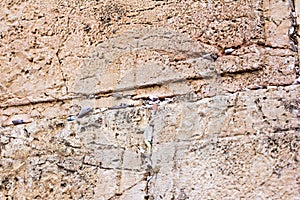 Jerusalem. Wall of Tears. The Western Wall. Notes with requests to God in the Western Western Wall