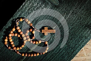Jerusalem wooden rosary beads