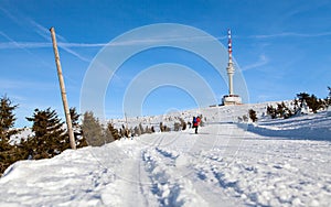 Jesenik mountain television transmitter mount praded