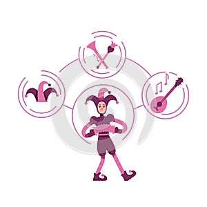 Jester archetype flat concept vector illustration photo