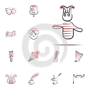 jester doll icon. handdraw icons universal set for web and mobile