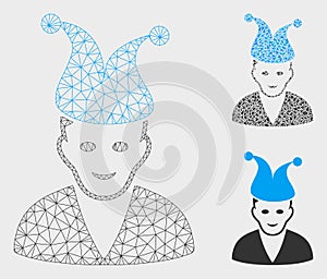 Jester Vector Mesh Network Model and Triangle Mosaic Icon