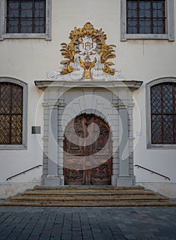 Jesuit Church doors at Main Square - Bratislava, Slovakia