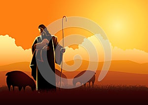 Jesus as a shepherd photo