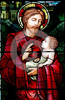Jesus blessing a child photo