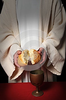 Jesus Breaking Bread photo