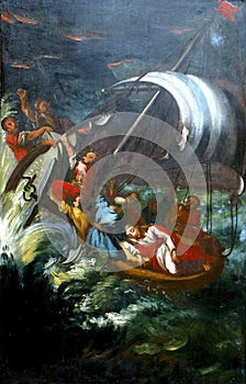 Jesus Calms a Storm on the Sea