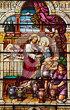 Jesus Cana Stained Glass S Peter Paul Church photo