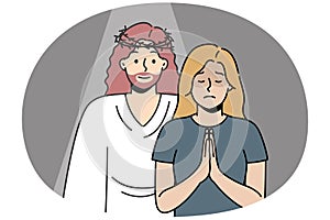 Jesus Christ appeared to blonde girl in prayer.