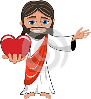Jesus Christ Big Heart Love Isolated