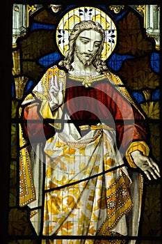 Jesus Christ blessing window photo