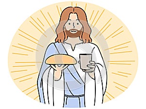 Jesus Christ with bread and wine