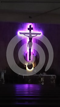 Jesus Christ Church India City interior lighting background