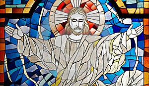 Jesus Christ Church Stained Glass Pane photo