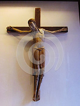 Jesus Christ cross. Easter, Good Friday concept in the Louvre Museum in Paris, France