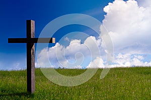 Jesus christ cross. Easter resurrection background, concept