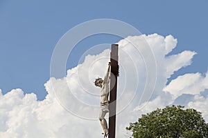 Jesus Christ on the Cross in front of Avignon Cathedral in France