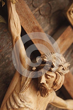 Jesus Christ crucified (an ancient wooden sculpture)