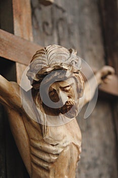 Jesus Christ crucified (an ancient wooden sculpture)