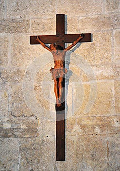 Jesus Christ crucified on a cross. Catholic symbol.