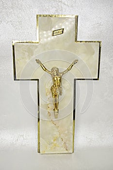 Jesus Christ Crucifix on marble, blessings