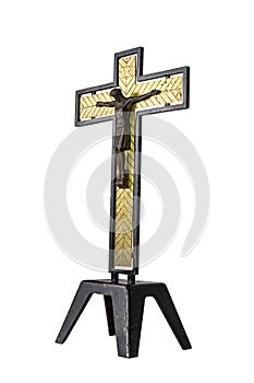 Jesus Christ crucifixion. Cross isolated on white