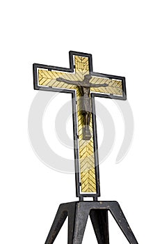 Jesus Christ crucifixion. Cross isolated on white