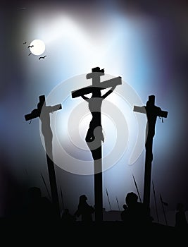 Jesus Christ - Crucifixion. Vector Illustration.