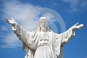 Jesus Christ embraces the world. The sculpture at the Cathedral of Nha Trang. Vietnam