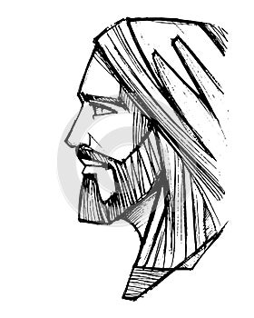 Jesus Christ Face pencil illustration