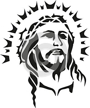 Jesus christ head with halo