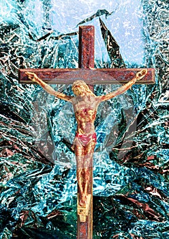 Jesus Christ INRI on the cross