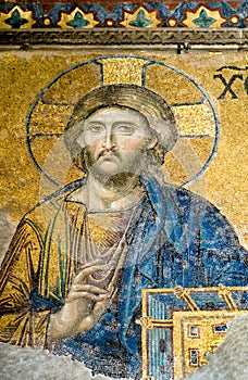 Jesus Christ mosaic at Hagia Sophia