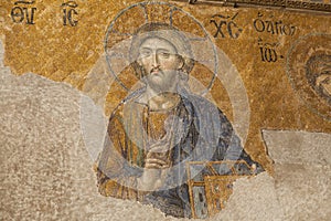 Jesus Christ mosaic at Hagia Sophia