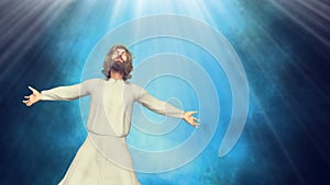 Jesus Christ of Nazareth Open Arms Miracle Illustration