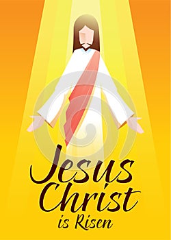 Jesus Christ is Risen in Orange Background With Typography Art