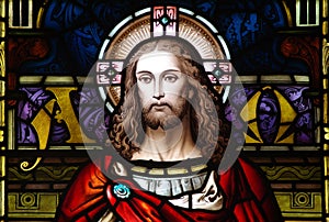 Jesus Christ in stained glass (the beginning and the end)